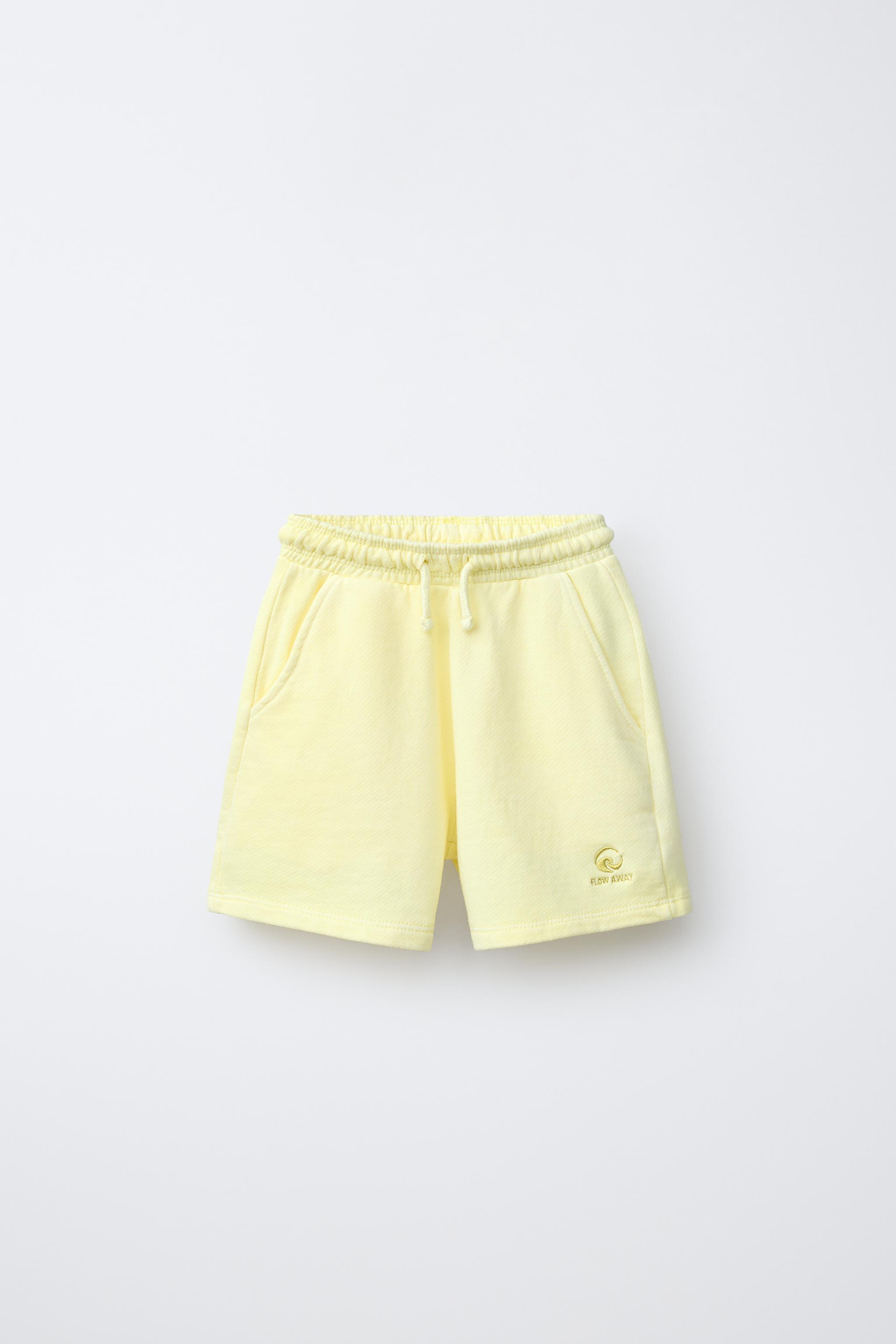 EMBROIDERED GARMENT DYED PLUSH SHORTS